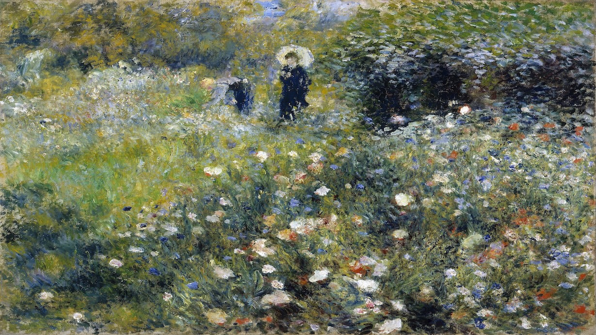 Woman with Parasol in a Garden by Pierre-Auguste Renoir